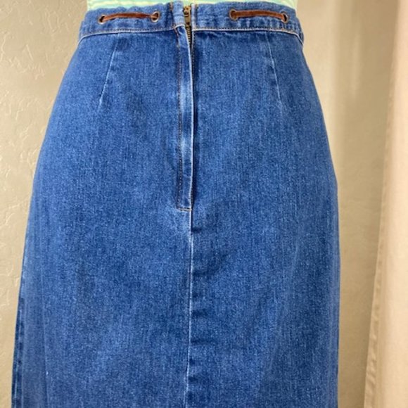Vintage For Joseph Denim Raw Edge Skirt - Picture 4 of 5